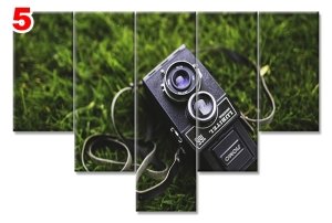 FOTOGRAF MAKINESI 7 STİL 5 PARÇALI KANVAS TABLO