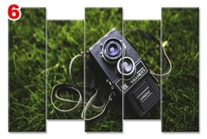 FOTOGRAF MAKINESI 7 STİL 5 PARÇALI KANVAS TABLO