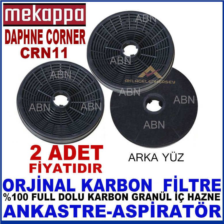 MEKAPPA ANKASTRE DAVLUMBAZ FİLTRESİ MEKAPPA DAPHNE CORNER CRN11 DAVLUMBAZ İÇİN GRANÜL KARBON FİLTRE