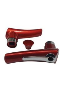 10x3cm Desenli Kırmızı Renkli Çelik Çaydanlık Alt-Üst Kulp Takımı