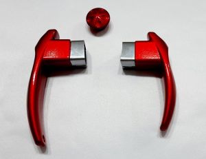 10x3cm Desenli Kırmızı Renkli Çelik Çaydanlık Alt-Üst Kulp Takımı