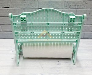 Kırılmaz Plastik Koltuk Bank Şeklinde Mint Mavisi Duvara Asılabilir Kağıt Havluluk