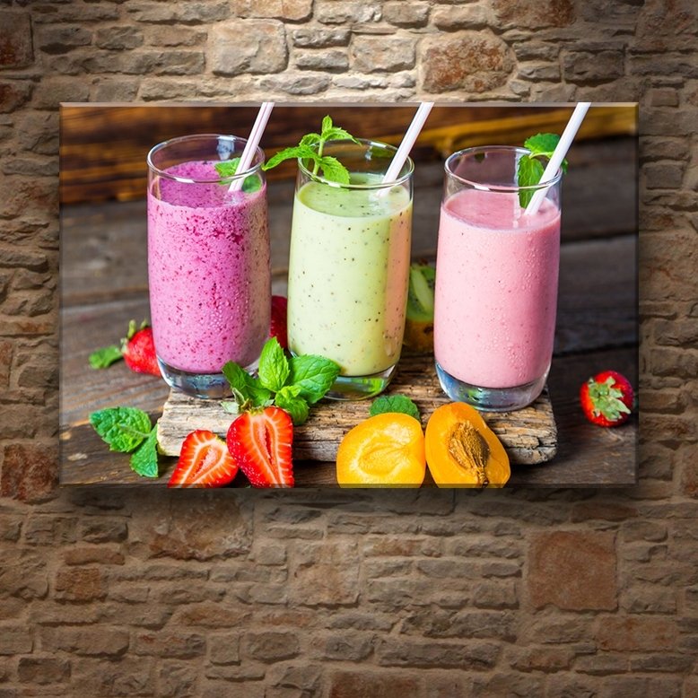 MEYVELİ MILKSHAKE 7 değişen ölçü ORİJİNAL KANVAS TABLO