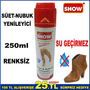 TÜM RENKLERİ İÇİN SÜET BOYASI SU GEÇİRMEZ 250ml SÜET,NUBUK AYAKKABI-ÇANTA-MONT BOYASI SPREY BOYA