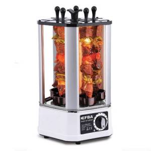 Elektrikli Termostatlı Buharla Pişiren Şiş Kebap Makinesi Fanuslu Dönerli Şaşlık Kebap Makinesi