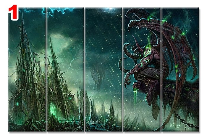 FANTEZI ILLUSTRASYON 7 STİL 5 PARÇALI KANVAS TABLO