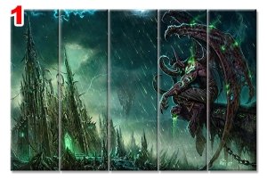 FANTEZI ILLUSTRASYON 7 STİL 5 PARÇALI KANVAS TABLO