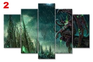 FANTEZI ILLUSTRASYON 7 STİL 5 PARÇALI KANVAS TABLO