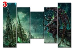 FANTEZI ILLUSTRASYON 7 STİL 5 PARÇALI KANVAS TABLO