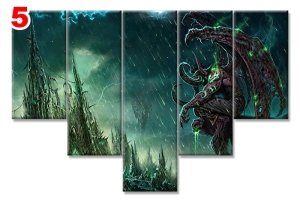 FANTEZI ILLUSTRASYON 7 STİL 5 PARÇALI KANVAS TABLO