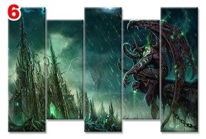 FANTEZI ILLUSTRASYON 7 STİL 5 PARÇALI KANVAS TABLO