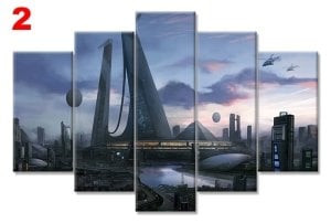 FANTAZEI SEHIR 7 STİL 5 PARÇALI KANVAS TABLO