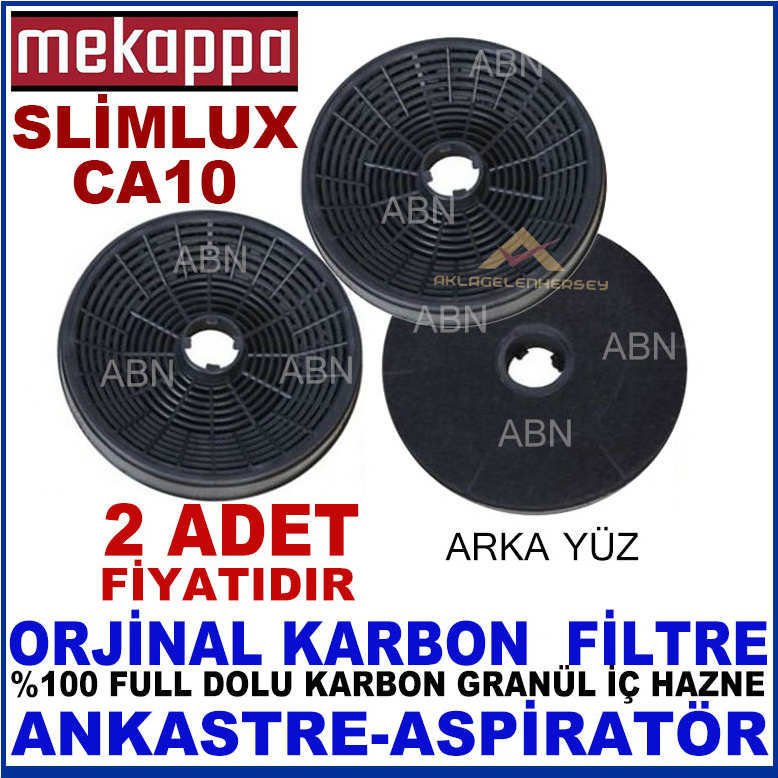 MEKAPPA ANKASTRE DAVLUMBAZ FİLTRESİ MEKAPPA SLİMLUX CA10 MODEL DAVLUMBAZ İÇİN GRANÜL KARBON FİLTRE