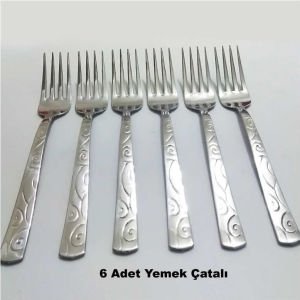 Bıçak, Çatal, Kaşık Takımı 42 Parça Sarmaşık Model Paslanmaz Çelik Rostfrei Yemek Seti