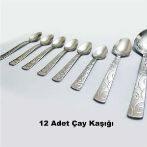 Bıçak, Çatal, Kaşık Takımı 42 Parça Sarmaşık Model Paslanmaz Çelik Rostfrei Yemek Seti