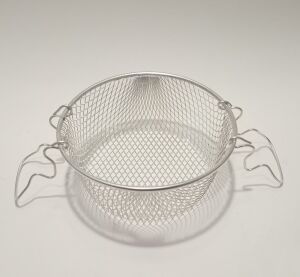 Kalaylı Paslanmaz Çelik 20cm Fritöz Sepeti Fonksiyonel Çift Kulp Kızartma Teli Pratik Cips Kevgiri