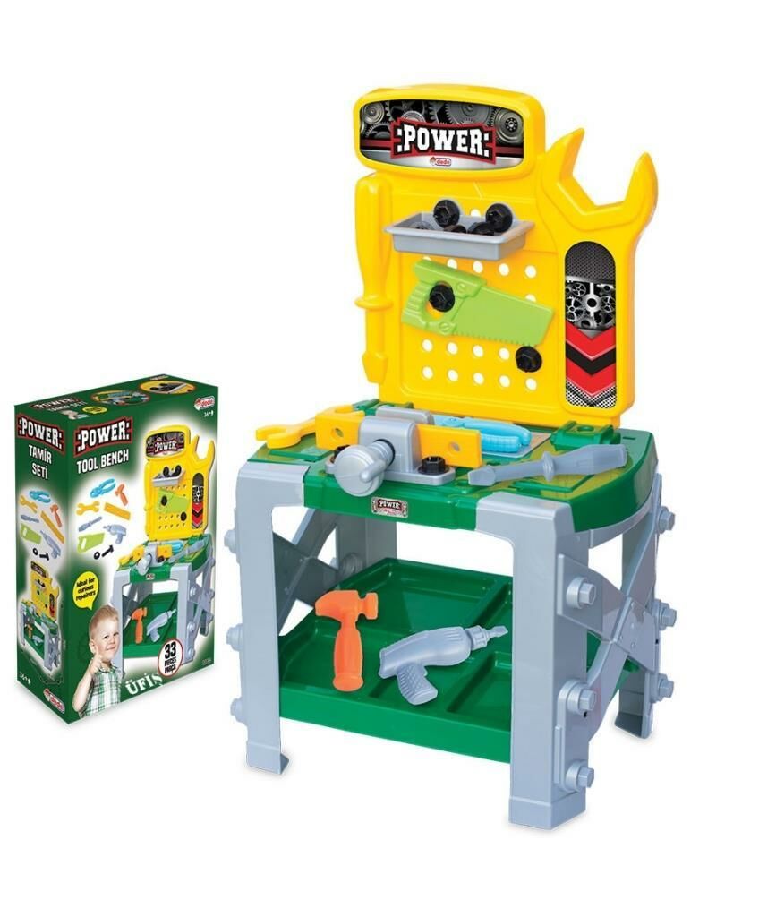 33 Parça Tezgahlı Oyuncak Power Tamir Seti Tamir Oyuncakları