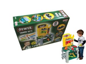 33 Parça Tezgahlı Oyuncak Power Tamir Seti Tamir Oyuncakları