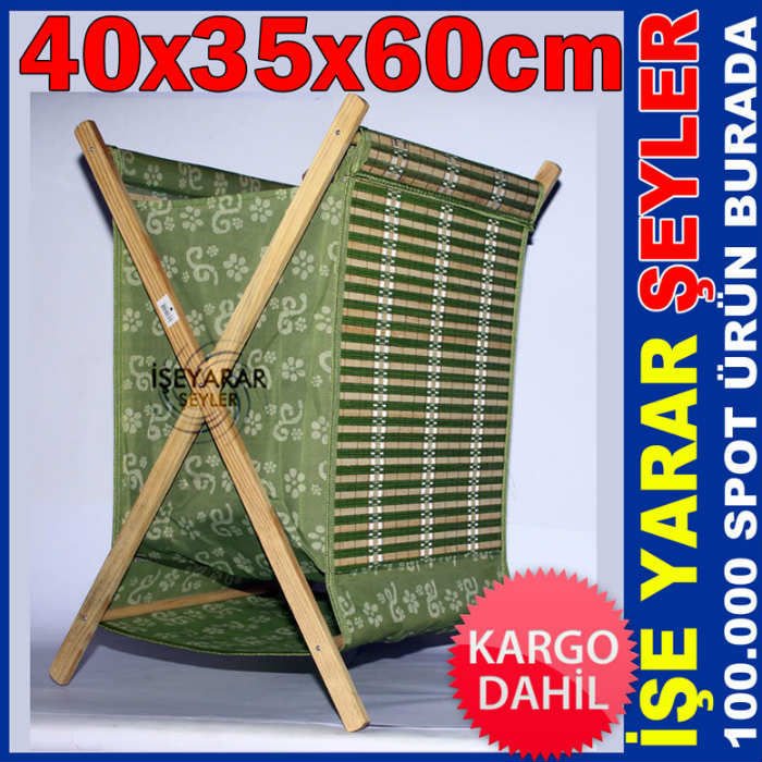 DEKORATİF KATLANABİLEN HASIR ÇAMAŞIR SEPETİ KD