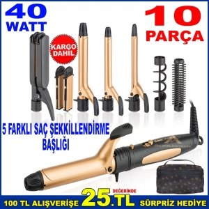 FAKİR 5in1 SAÇ DÜZLEŞTİRME SETİ 10parça SAÇ ŞEKİLLENDİRME SETİ