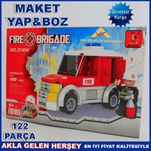 122 PARÇA MİNİK LEGODAN İTFAİYECİ VE ARAÇ SETİ K