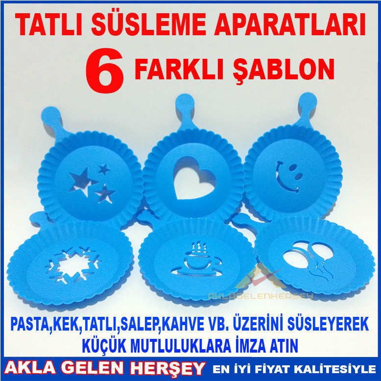 6'LI SET PASTA ve MUHALLEBİ SÜSLEME ŞABLONU