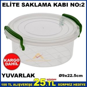 NO2 ELİTE YUVARLAK KİLİTLİ SAKLAMA KABI 2.4LİTRE