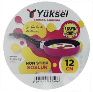 Tek Saplı 12cm Çapında 2,7cm Derinlikte Pratik Teflon Sos Tavası Kaliteli Malzemeden Üretilmiştir