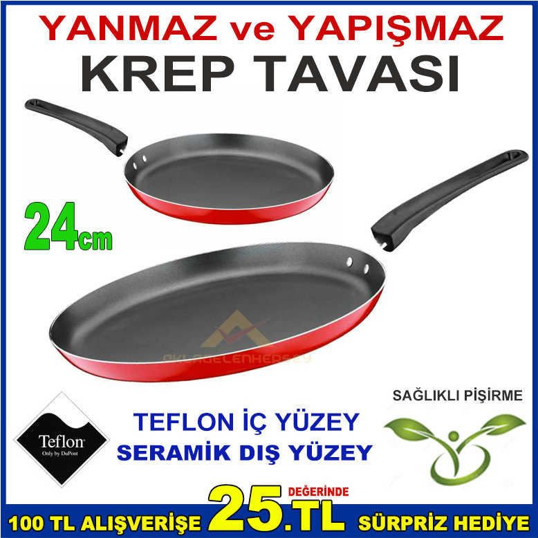 24cmSERAMİK DIŞYÜZEY YAPIŞMAZ TEFLON KREP TAVASI