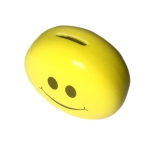 Seramik Kumbara Emoji Smile Gülen Surat Kumbara 13 cm