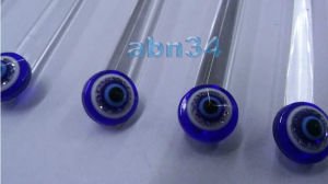 Nazar Boncuklu Cam Çay Kaşığı Takımı 6 Adet Naturel Camdan El İşçiliği İle Üretilmiş Cam Nazarlıklı