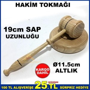 AHŞAP TOKMAK SETİ ALTLIKLI AHŞAP HAKİM TOKMAĞI
