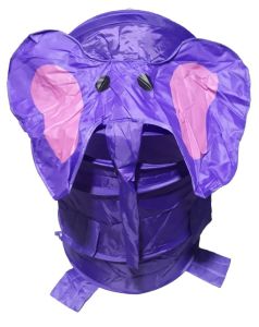 Katlanabilir Oyuncak Selesi veya Kirli Çamaşır Sepeti 45x38x38cm Kapağında Fil Desenli Kaliteli Sele