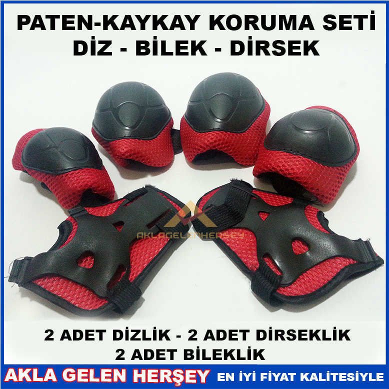 PATEN-KAYKAY DİZ BİLEK DİRSEK KORUMA SETİ SİYAH