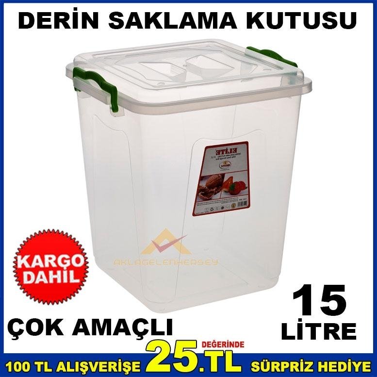 ÇOK AMAÇLI KAPAKLI DERİN SAKLAMA KUTUSU 15 LİTRE