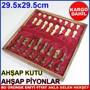 Katlanır Ahşap Satranç Takımı Polyester Kaplama Kadife iç Yüzeyli