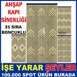 90x180 CM 31 SIRA BONCUKLU AHŞAP KAPI SİNEKLİĞİ