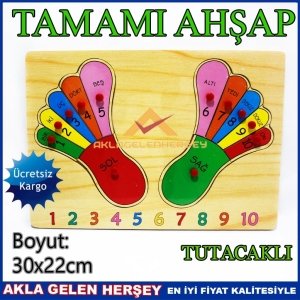 Ücretsiz Kargo ÇOCUKLAR İÇİN EĞİTİCİ AHŞAP PUZZLE AYAKLI SAYILAR