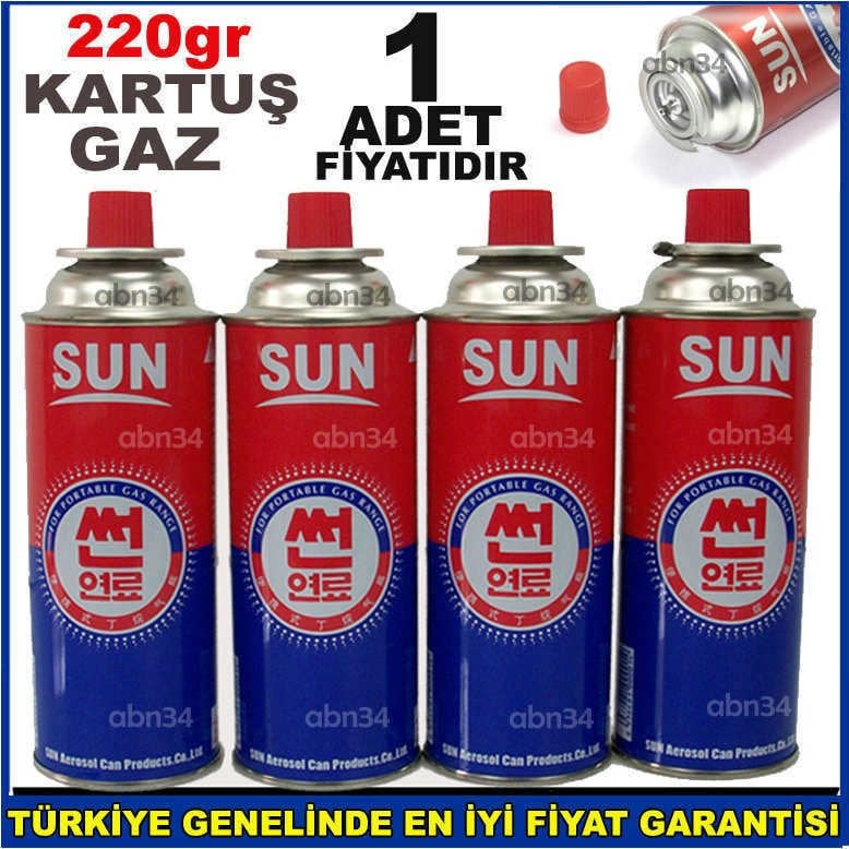 1 adet Tüp Gaz Portatif Kamp ocakları için 220gr Kartuş Bütangazı 1.Kalite TüpGaz Kore Malı