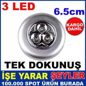 3LED DOKUNMATİK YAPIŞKANLI SPOT DOLAP LAMBASI KD