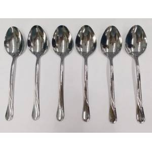 Hesaplı Yemek Kaşığı 6 adet Furkan Desen Çelik Yemek Kaşık Takımı Rostfrei Süper Kromajlı Paslanmaz