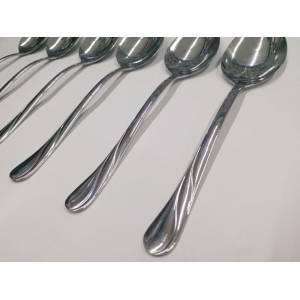 Hesaplı Yemek Kaşığı 6 adet Furkan Desen Çelik Yemek Kaşık Takımı Rostfrei Süper Kromajlı Paslanmaz