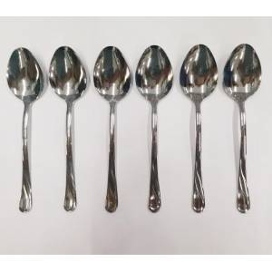 Hesaplı Yemek Kaşığı 6 adet Furkan Desen Çelik Yemek Kaşık Takımı Rostfrei Süper Kromajlı Paslanmaz