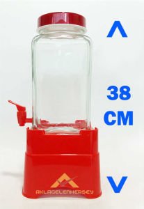 Altlıklı Musluklu cam damacana,3 litre musluklu çok amaçlı cam kavanoz alt kaideli mini su sebili