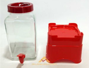 Altlıklı Musluklu cam damacana,3 litre musluklu çok amaçlı cam kavanoz alt kaideli mini su sebili