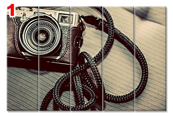 ESKI FOTOGRAF MAKINESI 7 STİL 5 PARÇALI KANVAS TABLO