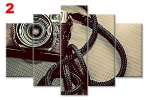 ESKI FOTOGRAF MAKINESI 7 STİL 5 PARÇALI KANVAS TABLO
