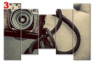 ESKI FOTOGRAF MAKINESI 7 STİL 5 PARÇALI KANVAS TABLO
