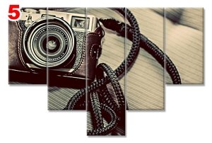 ESKI FOTOGRAF MAKINESI 7 STİL 5 PARÇALI KANVAS TABLO