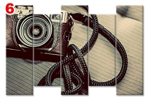 ESKI FOTOGRAF MAKINESI 7 STİL 5 PARÇALI KANVAS TABLO